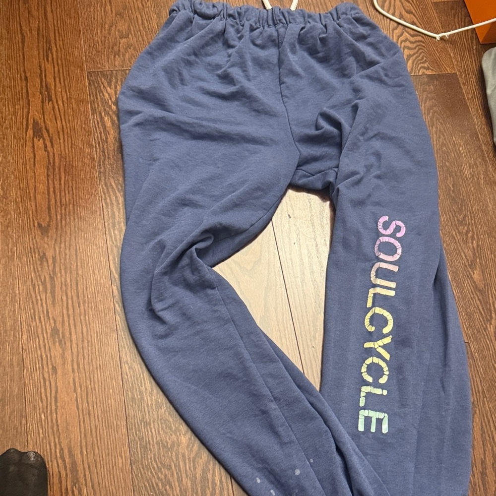 SoulCycle Navy Joggers with Multicolor Logo